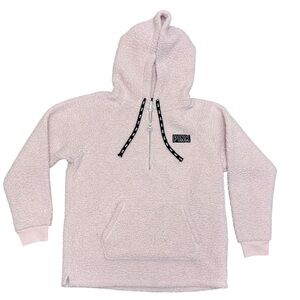 PINK By Victoria’s Secret Sherpa Quarter-zip Hoodie Pale Pink Size Small